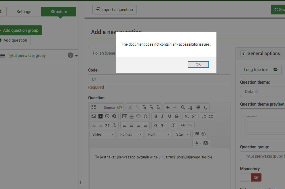 Pop-up when editing text fields - LimeSurvey forums