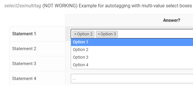 Select2 Autotagging With Multi Value Select Boxes Limesurvey Forums