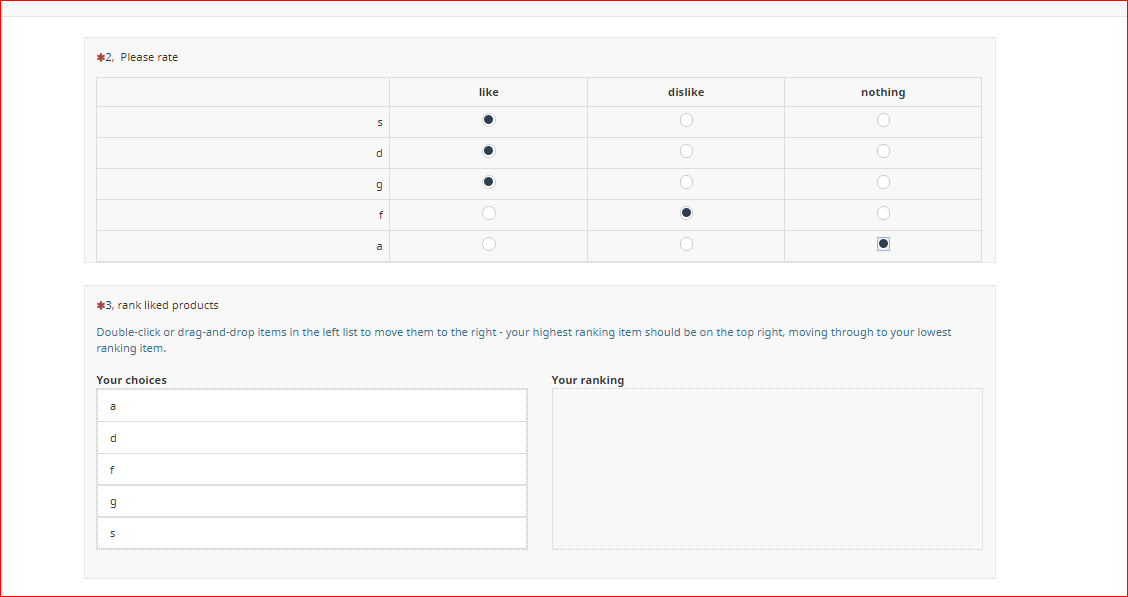 ranking based on a previous array question - LimeSurvey forums