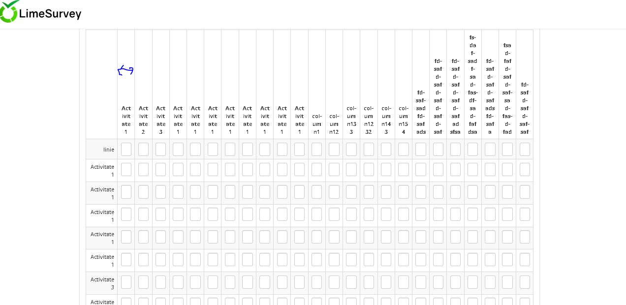 Array number type with 24 columns - LimeSurvey forums