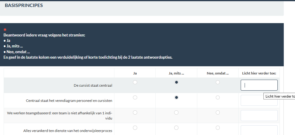 Array with radiolist and text field - LimeSurvey forums