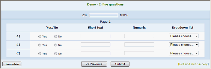 Multiple question types in array - LimeSurvey forums