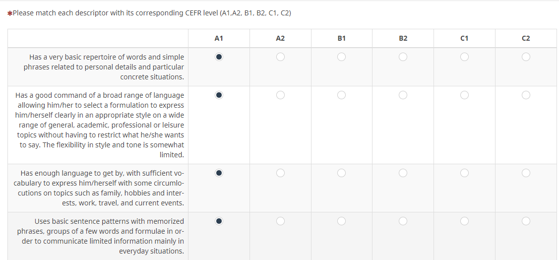 Array: one answer per column - LimeSurvey forums