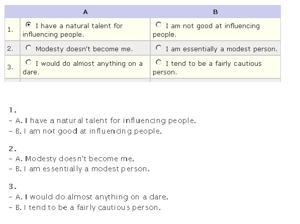 Question type - picking one of two possible options - again and again ...