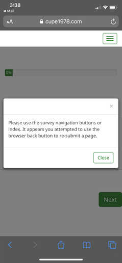 Navigation buttons in surveys