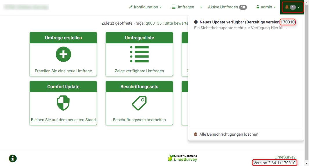 ComfortUpdate - LimeSurvey Manual